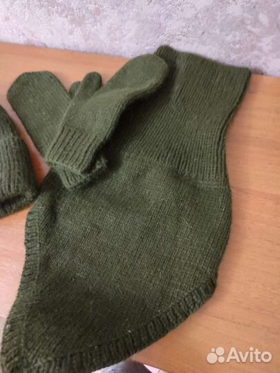 Шапка, снуд и варежки пух норки