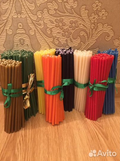 Свечи восковые цветные