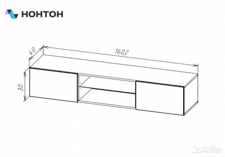 Шкаф навесной Point тип-33 серый графит