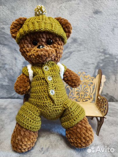 Плюшевый шоколадный Мишка ручной работы