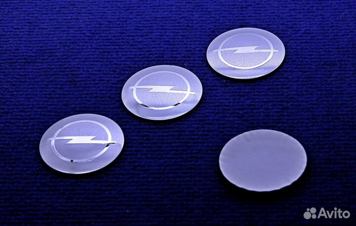 Комплект 3D наклеек колпачка диска Opel серебро