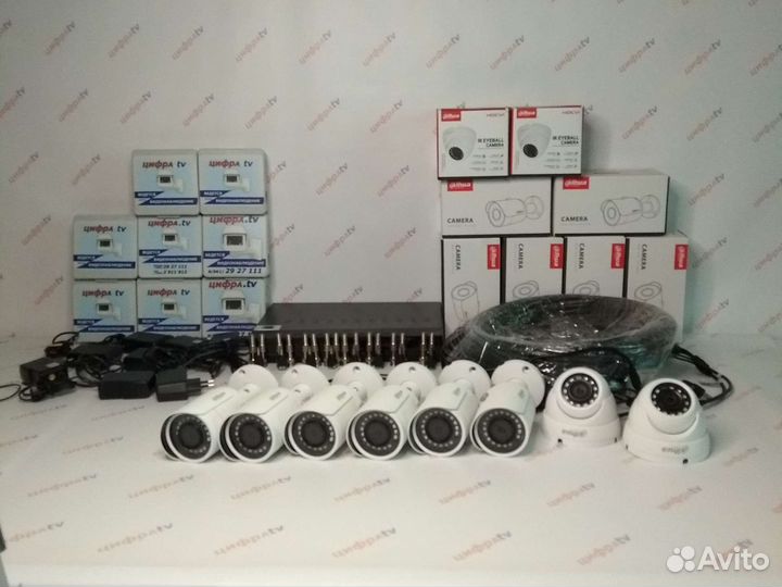 Комплект видеонаблюдения 8 камер IP6 + расходники