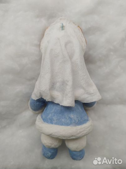 Ватная елочная игрушка снегурочка