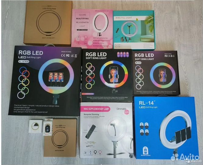 Кольцевые лампы (от 9см до 54см) +штатив