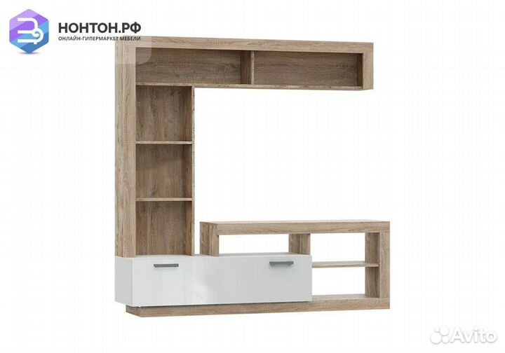 Центральная секция Ангара белый глянец / дуб соном