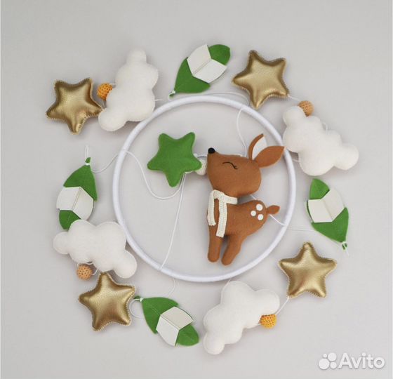 Мобиль на кроватку из фетра