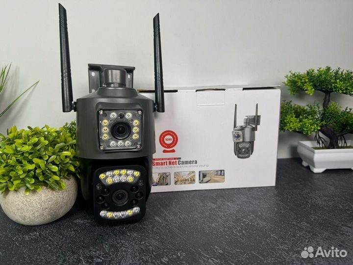 Камера видеонаблюдения уличная 4g двойная новая