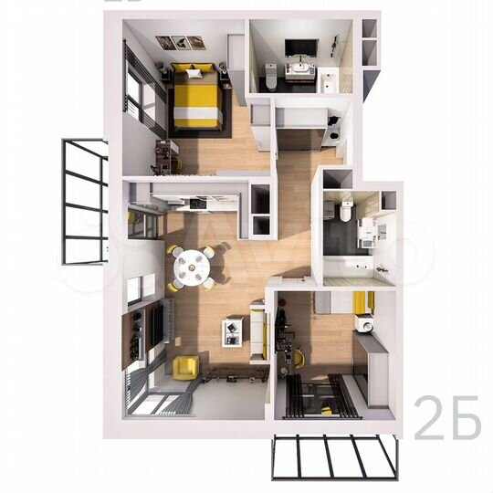 2-к. квартира, 78,4 м², 9/25 эт.