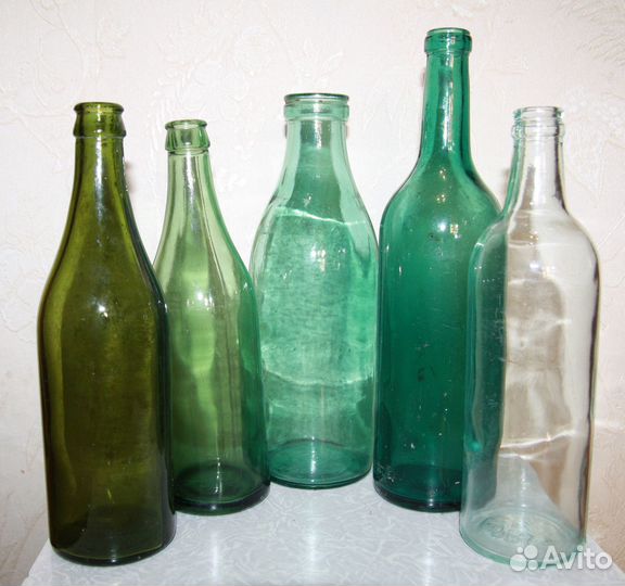 Бутылки из-под лимонада, молока, вина, масла СССР