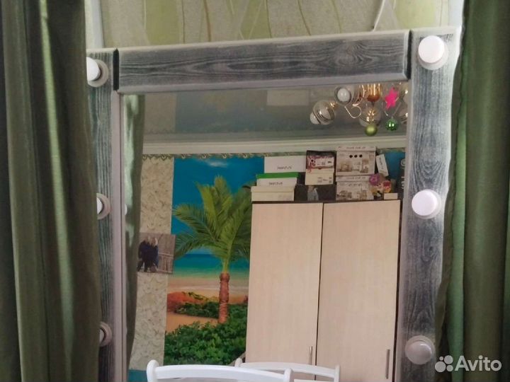 Гримерное зеркало с лампочками во весь рост