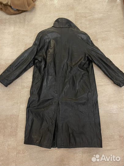 Винтажное мужское кожаное пальто