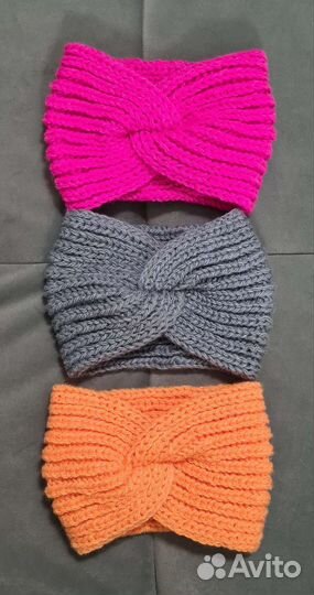 Повязка на голову вязаная