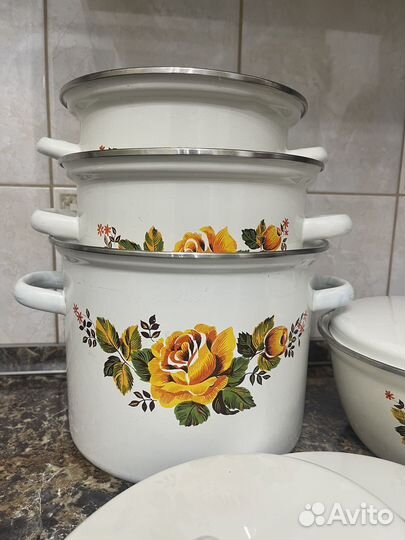 Кастрюля эмалированная набор СССР