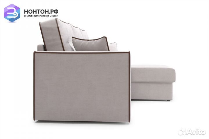 Диван угловой дельфин Леон бежевый