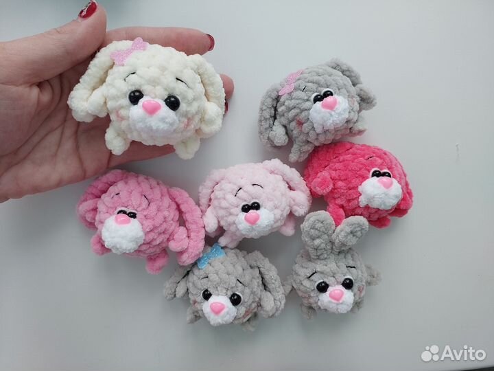 Вязаный брелок единорожка,зайка