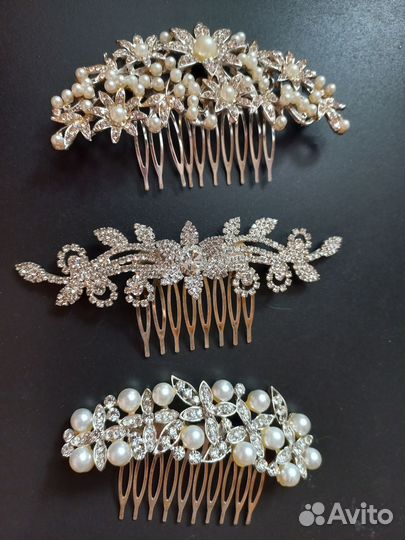 Свадебный гребень, свадебное украшение в прическу
