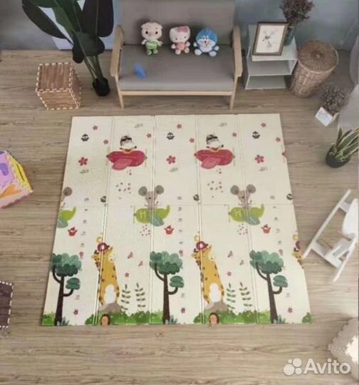 Детский коврик для ползания складной 180х200см