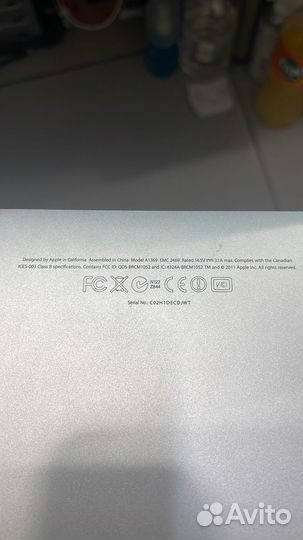 Macbook Air 13 mid 2011 A1369 топкейс,крышка