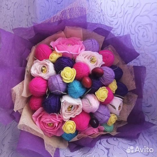 Букет из пряжи