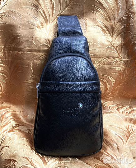 Мужская кожаная сумка Montblanc New слинг