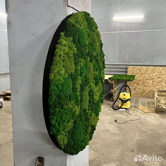 Круг панно из мха