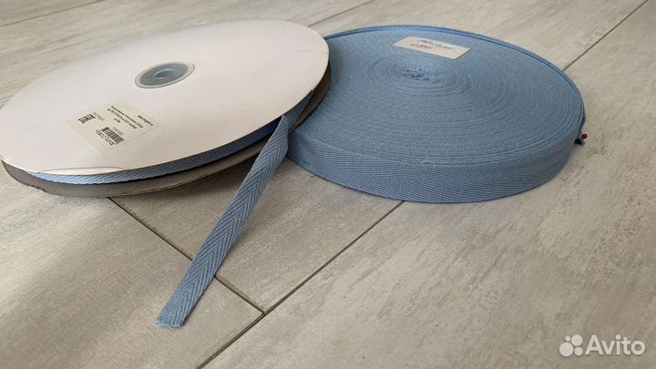 Киперная лента разной ширины, голубая
