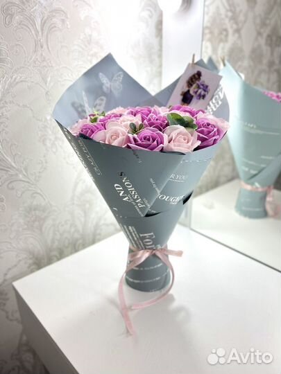 Букет из мыльных роз, мыльные розы