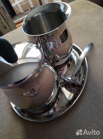 Набор Vinzer сахарница +ложка +молочник +поднос