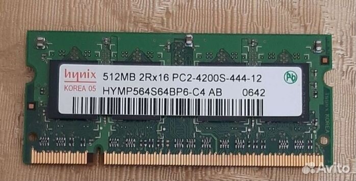 Оперативка ddr2, 512 Мб для ноутбука