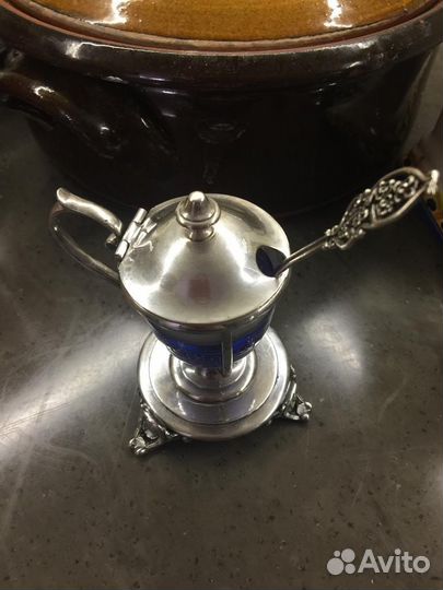 Антикварная баночка, серебрение, Франция