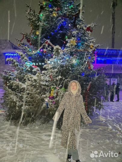 Искусственная шуба под леопард