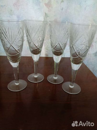 Фужеры, бокалы, стаканы СССР. Хрусталь. Винтаж