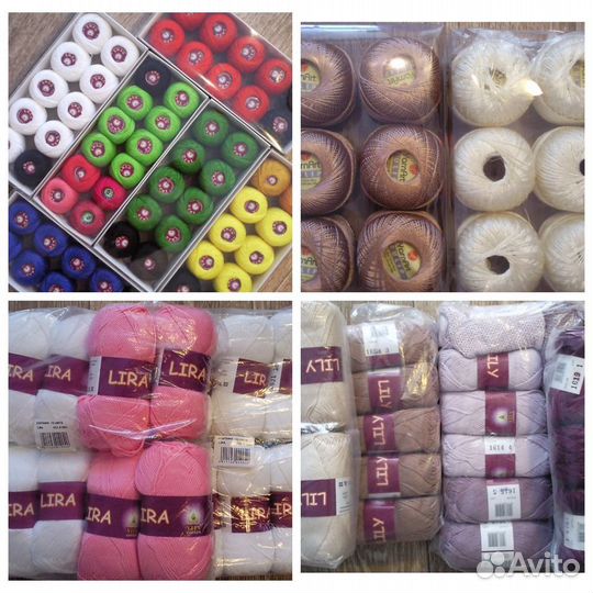 Пряжа новая (хлопки, хлопк. смесовки, микрофибра)