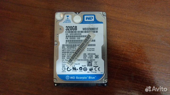 Жесткий диск 320GB 2.5 WD blue