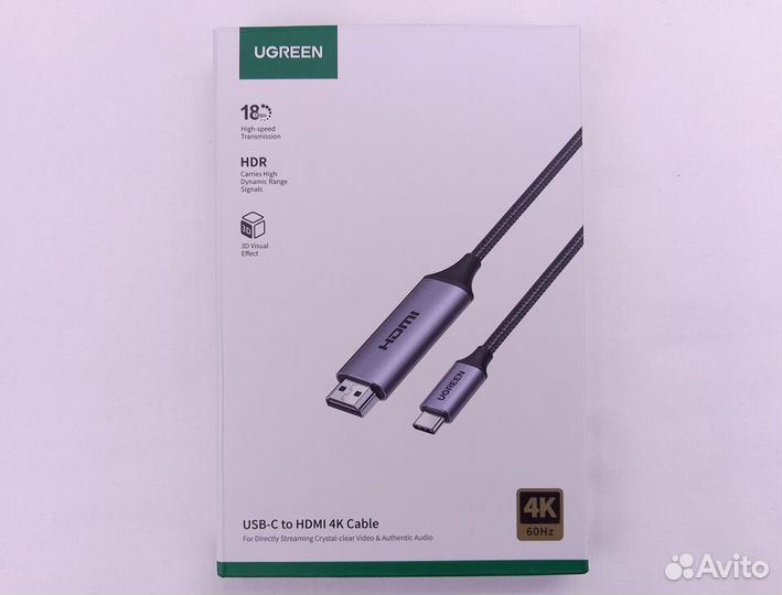 Кабель USB type-C на hdmi 4К60 Ugreen