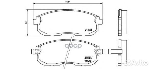 Колодки тормозные дисковые перед P56021 Brembo