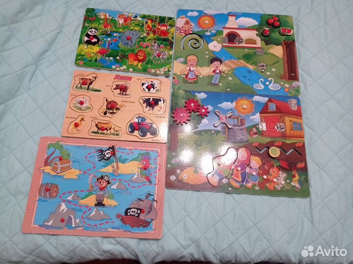 Детские развивающие игрушки. Лото, пазлы, вкладыши