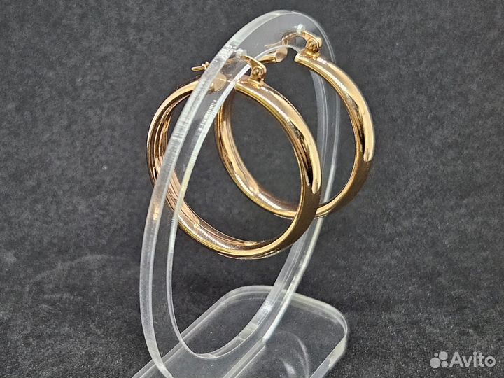 Серьги кольца золотые