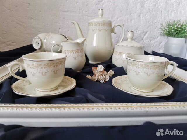 Фарфоровый кофейный сервиз BO shan LI HUA