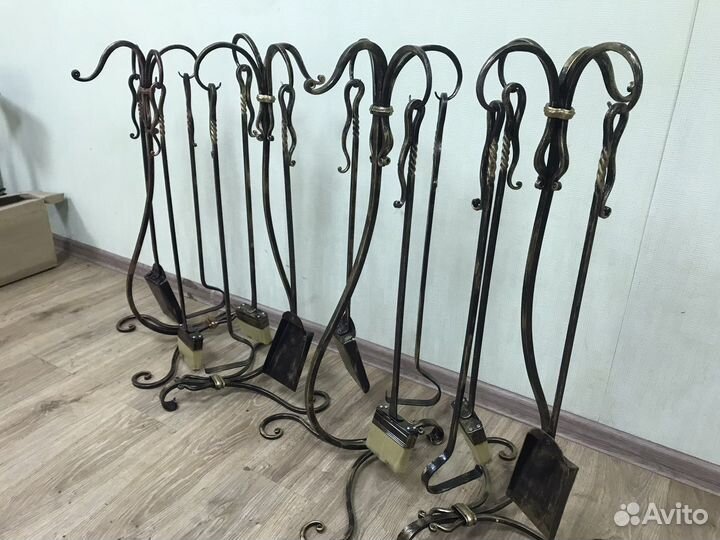 Кованый каминный набор,ручная ковка