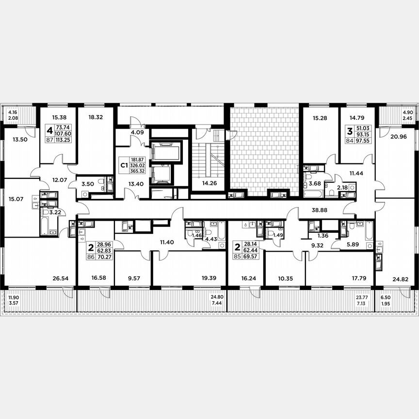 2-к. квартира, 72,3 м², 14/14 эт.