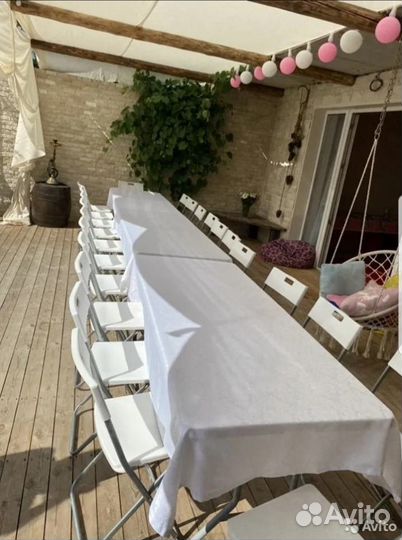 Аренда стульев, столов, скатерти, красных дорожек