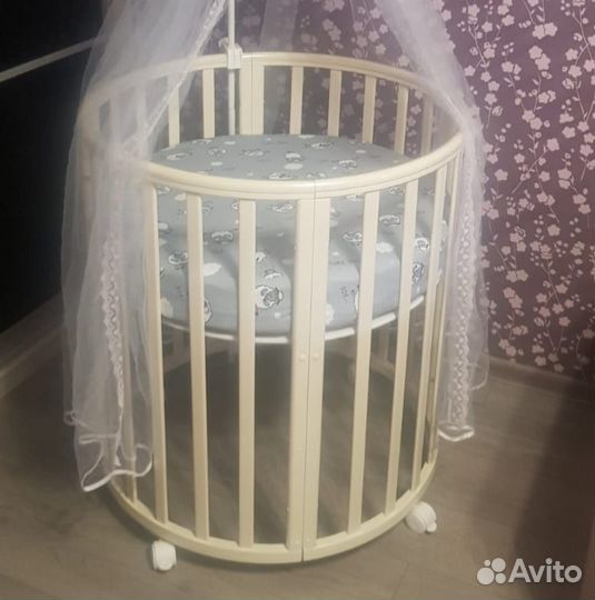 Детская кровать трансформер круглая