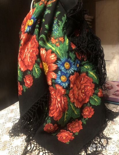 Платок- шаль павлопосадский СССР