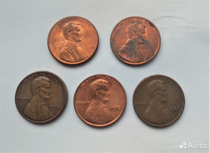 Монеты США 1 цент