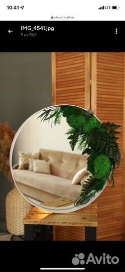 Зеркало с живым декором