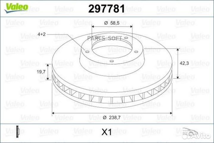 Valeo 297781 Диск тормозной LADA samara перед