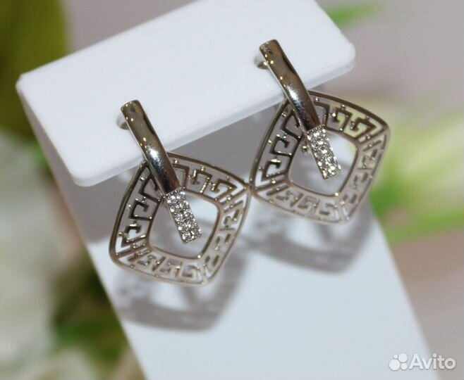 Серьги под серебро