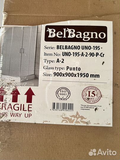 Душевой уголок BelBagno Uno 195 A 2 90 P Cr