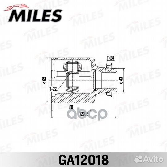 Шрус mazda 3 BK 2003-2008 внутр правый ga12018